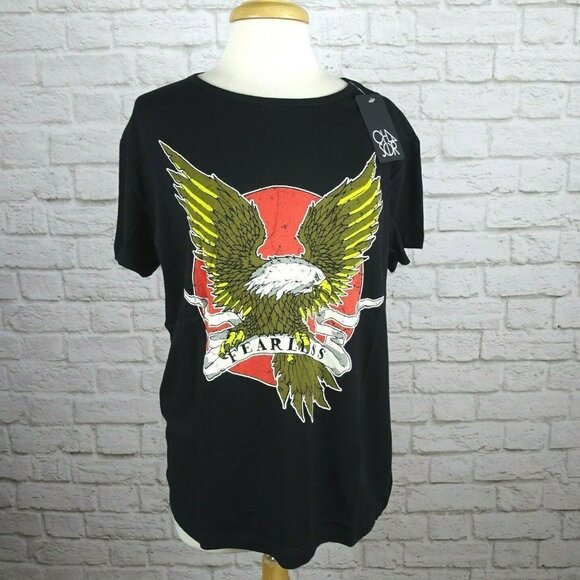 NWT Chaser Freedom Eagle T-Shirt Graphic Fearless Short Sleeves Biker L - Picture 3 of 12